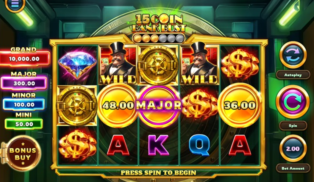 Detailed breakdown of the 15 Coin Bank Bust slot 2